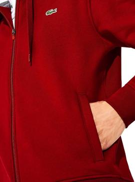 Sudadera Lacoste Sport Cremallera Granate Hombre