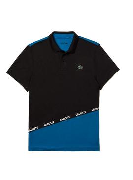 Polo Lacoste Sport Colorblock Negro De Hombre