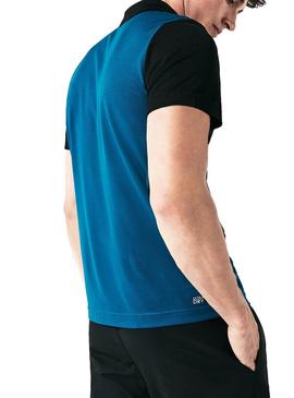 Polo Lacoste Sport Colorblock Negro De Hombre