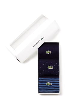 Pack Calcetines Lacoste Azul Para Hombre