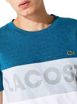 Camiseta Lacoste Sport Colorblock Azul Hombre