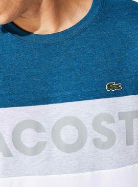 Camiseta Lacoste Sport Colorblock Azul Hombre