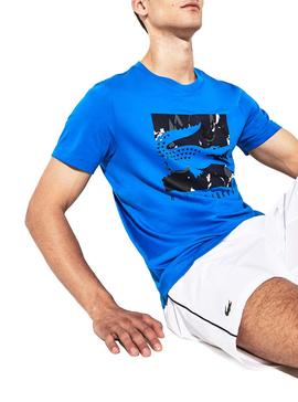 Camiseta Lacoste Sport Novak Djokovic Azul Hombre