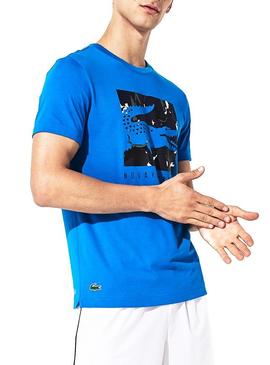 Camiseta Lacoste Sport Novak Djokovic Azul Hombre