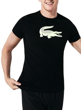 Camiseta Lacoste Sport Croco Oversized Negro 
