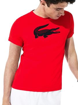 Camiseta Lacoste Sport Croco Grande Rojo Hombre