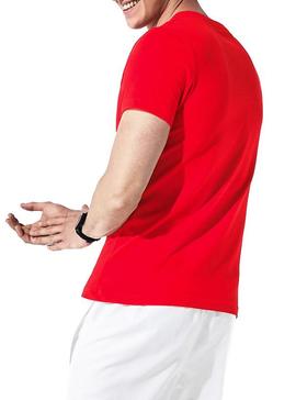 Camiseta Lacoste Sport Croco Grande Rojo Hombre