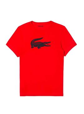 Camiseta Lacoste Sport Croco Grande Rojo Hombre