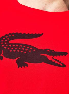 Camiseta Lacoste Sport Croco Grande Rojo Hombre