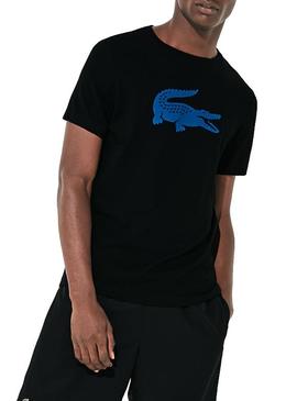 Camiseta Lacoste Sport Croco Grande Negro Hombre