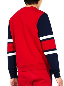 Sudadera Lacoste Sport Mangas A Rayas Rojo Hombre