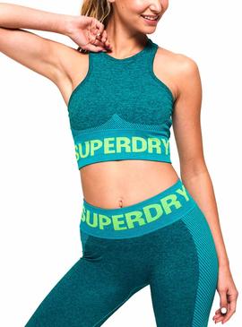 Top Superdry Active Seamless Verde Mujer