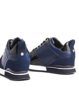 Zapatillas Tommy Hilfiger Leather Wedge Azul Mujer
