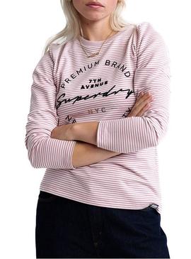 Camiseta Superdry Dunne Rosa Mujer