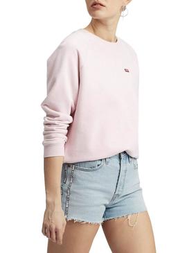 Sudadera Levis Relaxed Graphic Batwing Rosa Mujer