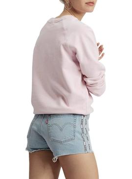 Sudadera Levis Relaxed Graphic Batwing Rosa Mujer