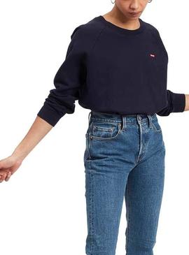 Sudadera Levis Relaxed Graphic Batwing Azul Mujer