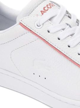 Zapatillas Lacoste Carnaby Evo Blanco Rosa Mujer