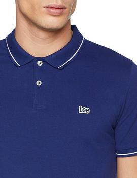 Polo Lee Pique Azul Hombre