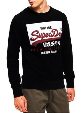 Sudadera Superdry Vintage Negro Hombre