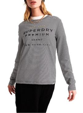 Camiseta Superdry Dunne Negro Mujer