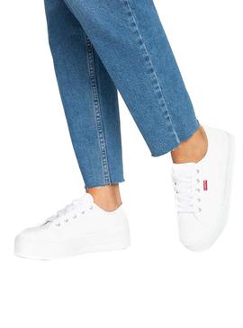 Zapatillas Levis Tijuana Blanco Para Mujer