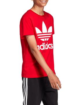 Camiseta Adidas Trefoil Rojo Para Niños