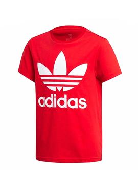 Camiseta Adidas Trefoil Rojo Para Niños