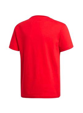 Camiseta Adidas Trefoil Rojo Para Niños