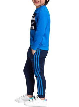 Chandal Adidas Crew Set Azul Niño