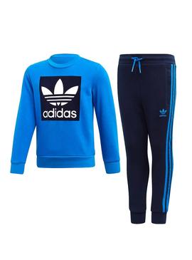 Chandal Adidas Crew Set Azul Niño