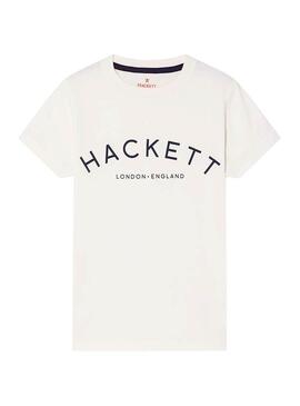 Camiseta Hackett Logo Blanco Niño
