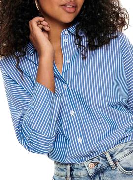 Camisa Only Grace Striped Azul Mujer