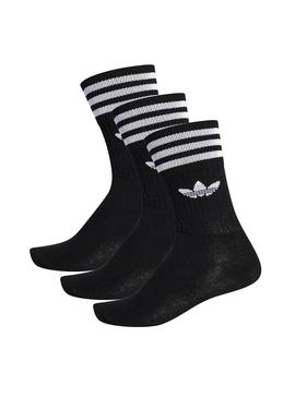 Pack Calcetines Adidas Solid Crew Negro 