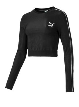 Top Puma Classics Rib Negro Para Mujer