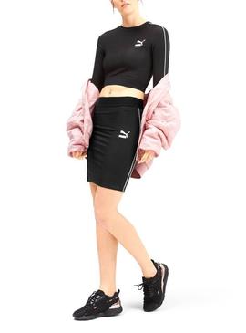 Top Puma Classics Rib Negro Para Mujer