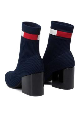 Botines Tommy Hilfiger Flag Sock Marino Para Mujer