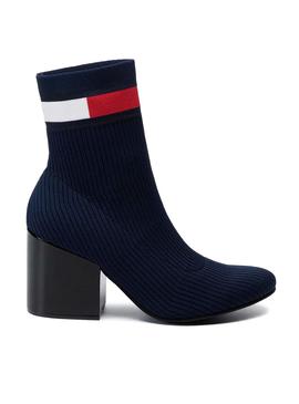 Botines Tommy Hilfiger Flag Sock Marino Para Mujer