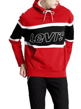 Sudadera Levis Pieced Hoodie Rojo Para Hombre