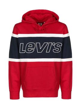 Sudadera Levis Pieced Hoodie Rojo Para Hombre