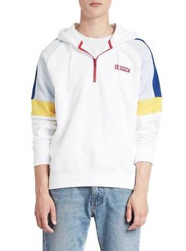 Sudadera Levis Relaxed Pieced Zip Blanco Hombre