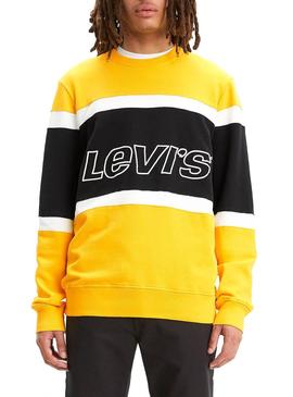 Sudadera Levis Pieced Crew Amarillo Hombre