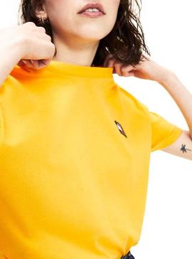 Camiseta Tommy Jeans Badge Amarillo Para Mujer