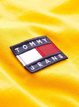 Camiseta Tommy Jeans Badge Amarillo Para Mujer