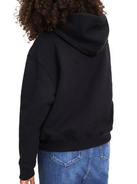 Sudadera Tommy Jeans Badge Hoodie Negro De Mujer