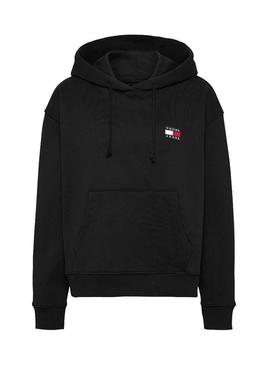 Sudadera Tommy Jeans Badge Hoodie Negro De Mujer