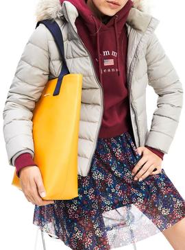 Bolso Tommy Jeans Tote Amarillo Para Mujer