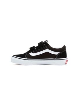 Zapatillas Vans Old Skool Velcro Negro Niña y Niño