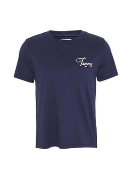 Camiseta Tommy Jeans Chest Graphic Marino Mujer