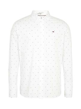 Camisa Tommy Jeans Disty Print Blanco Para Hombre